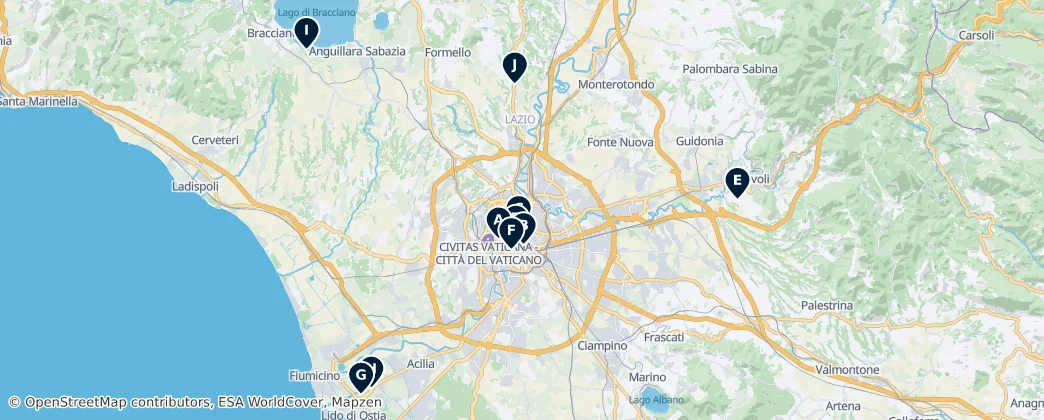 Map of Metropolitan City of Rome Capital