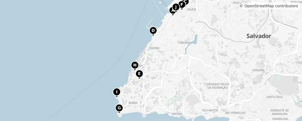 Map of Salvador, Bahia