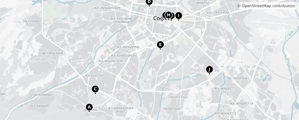 Map of Sofia City Province