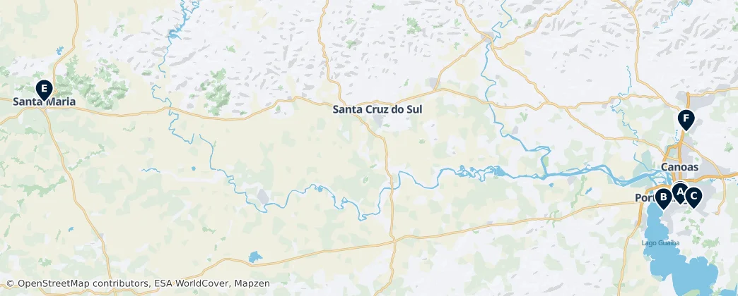 Map of South Region, Brazil