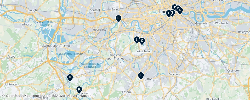 Map of Surrey