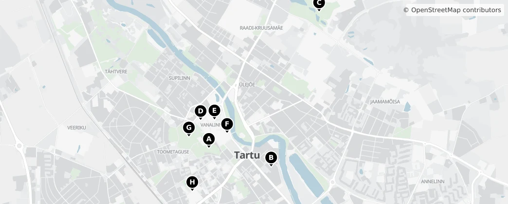 Map of Tartu