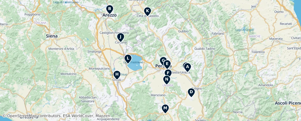 Map of Umbria