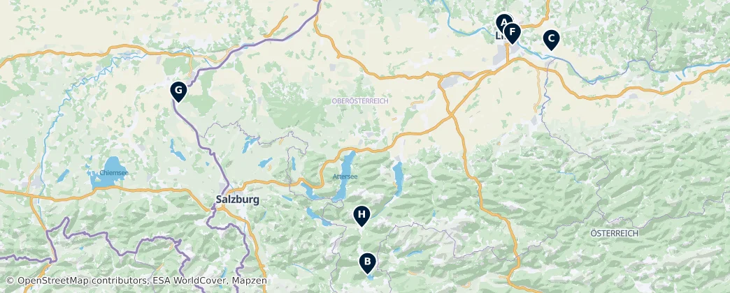 Map of Upper Austria