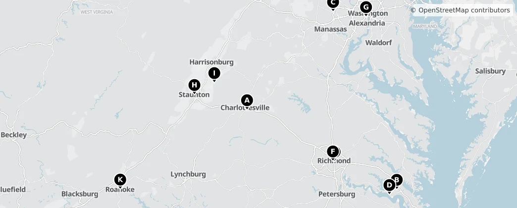 Map of Virginia