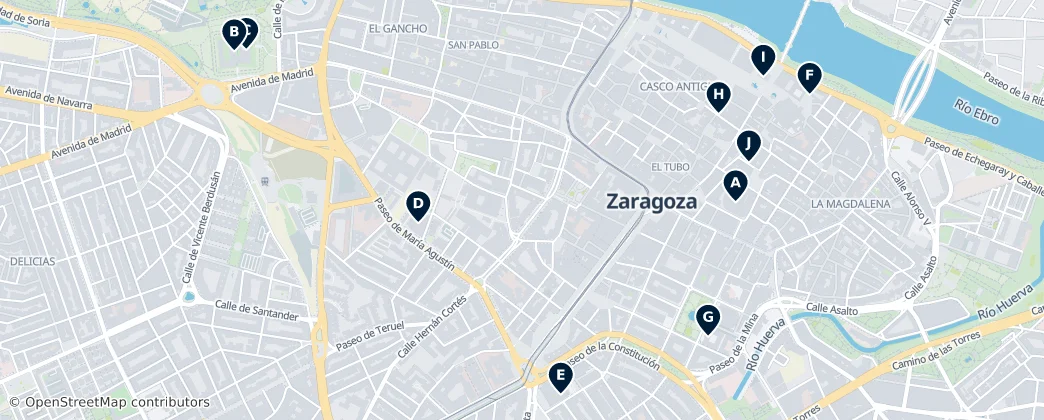 Map of Zaragoza