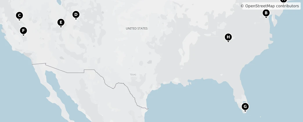Map of United States of America