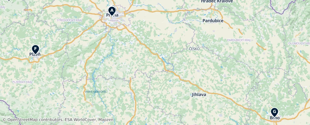 Map of The Czech Republic