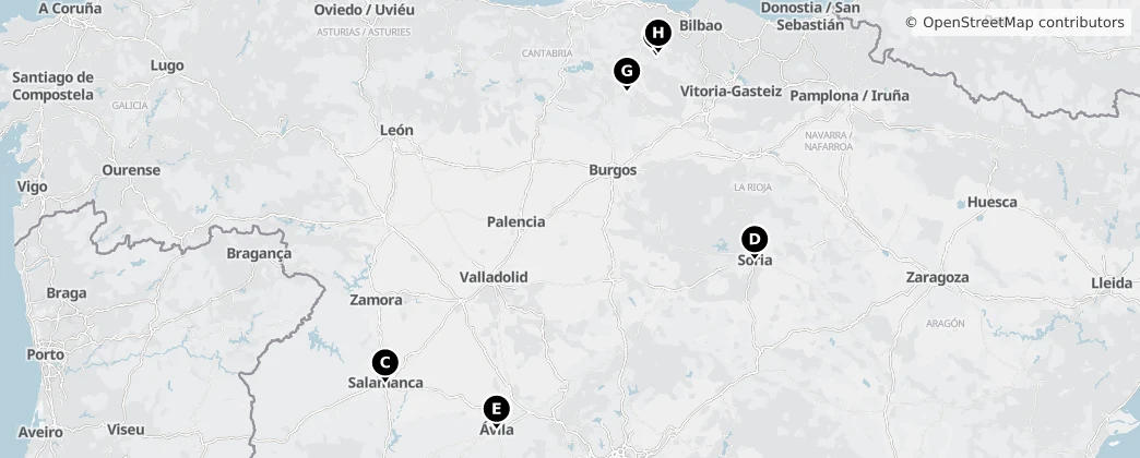 Map of Castile and León