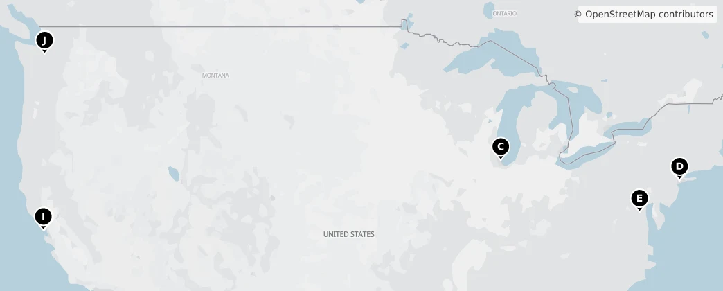 Map of United States of America
