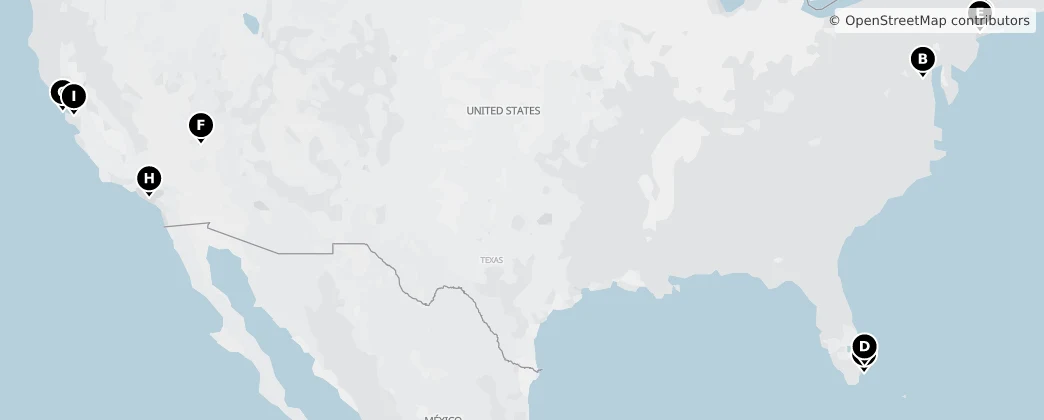 Map of United States of America
