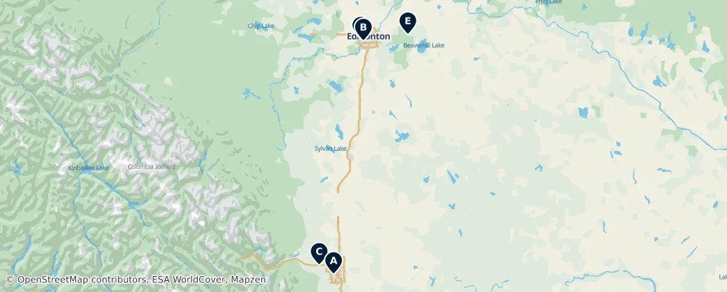 Map of Alberta