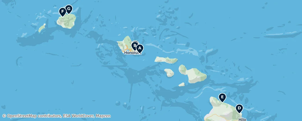 Map of Hawaiian Islands