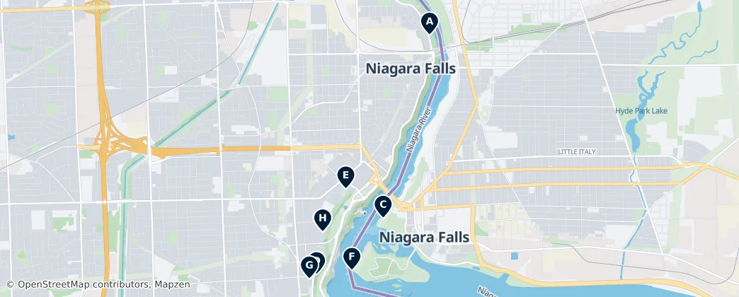 Map of Niagara Falls
