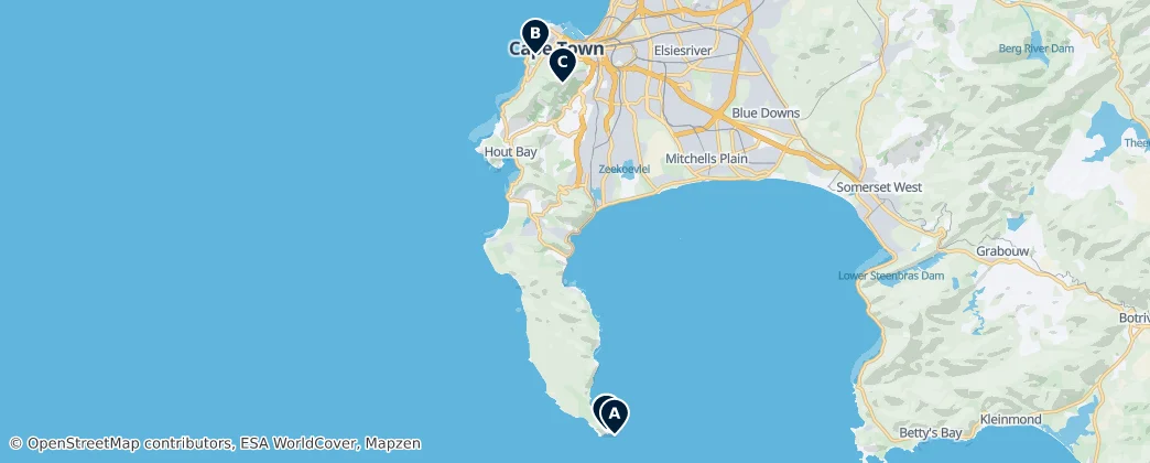 Map of Table Mountain National Park