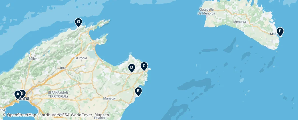 Map of Balearic Islands