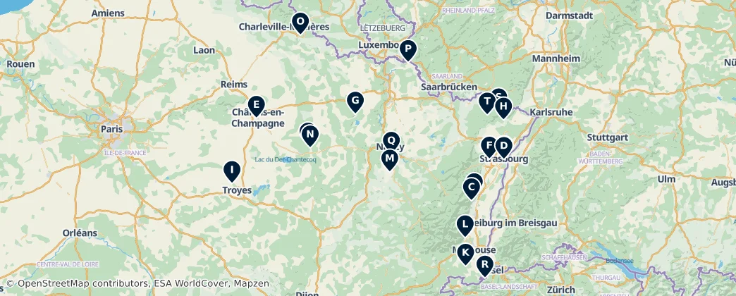 Map of Grand Est