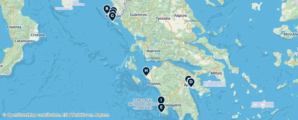 Map of Decentralized Administration of Peloponnese, Western Greece and the Ionian