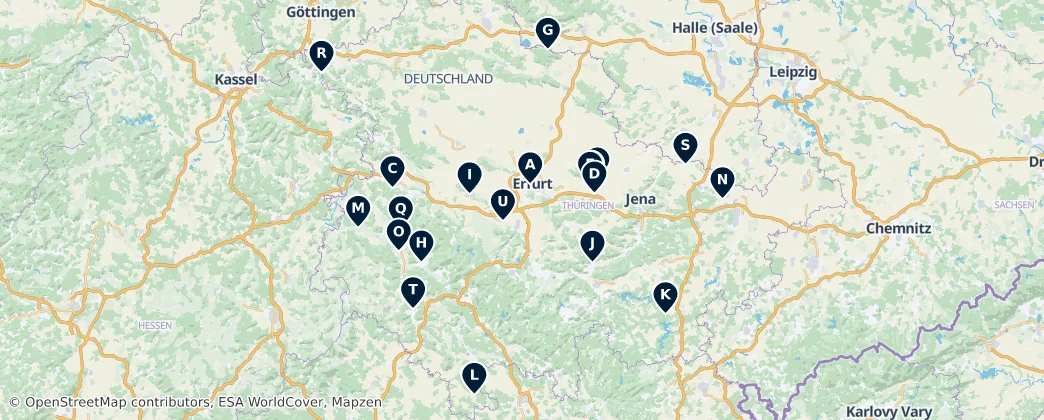 Map of Thuringia