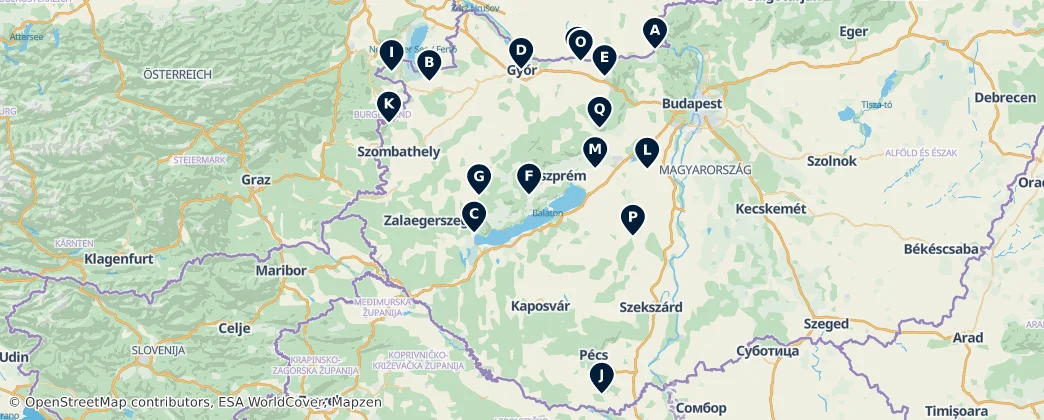 Map of Transdanubia