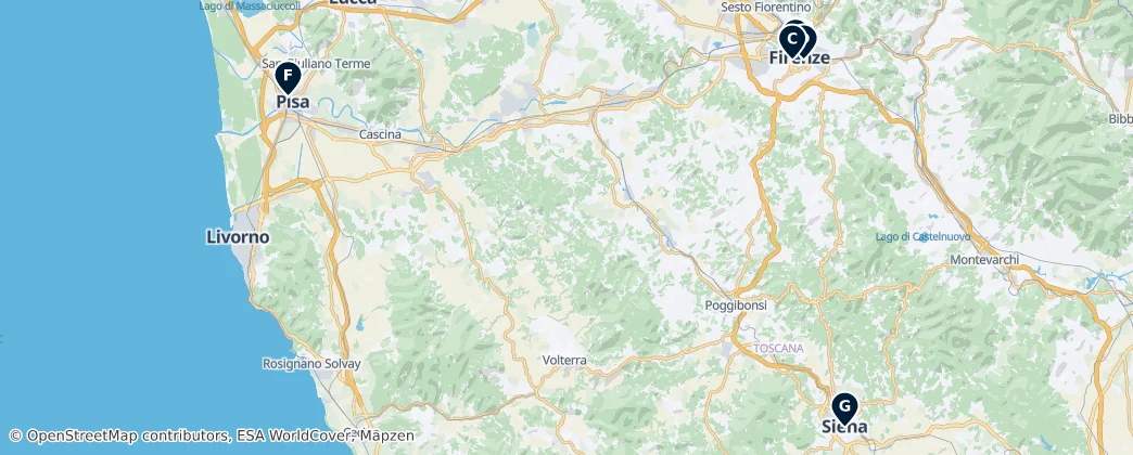 Map of Tuscany