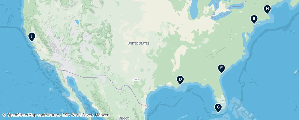 Map of United States of America