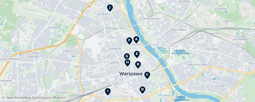 Map of Warsaw