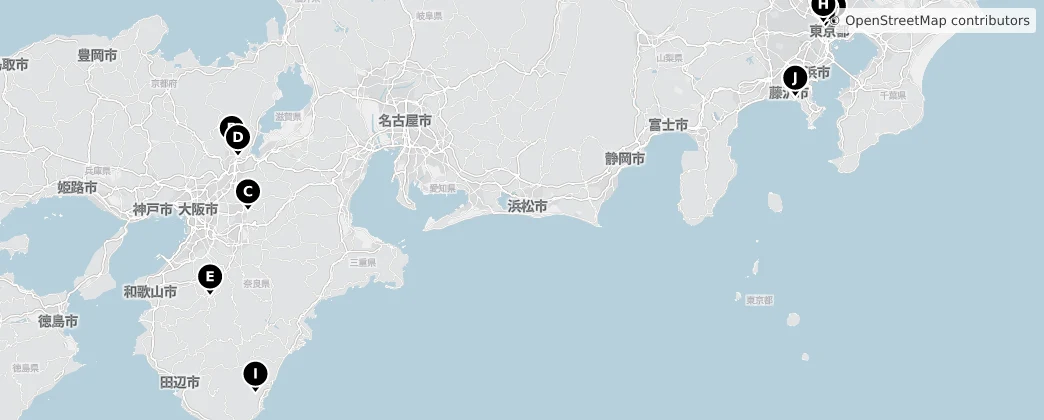 Map of Honshu