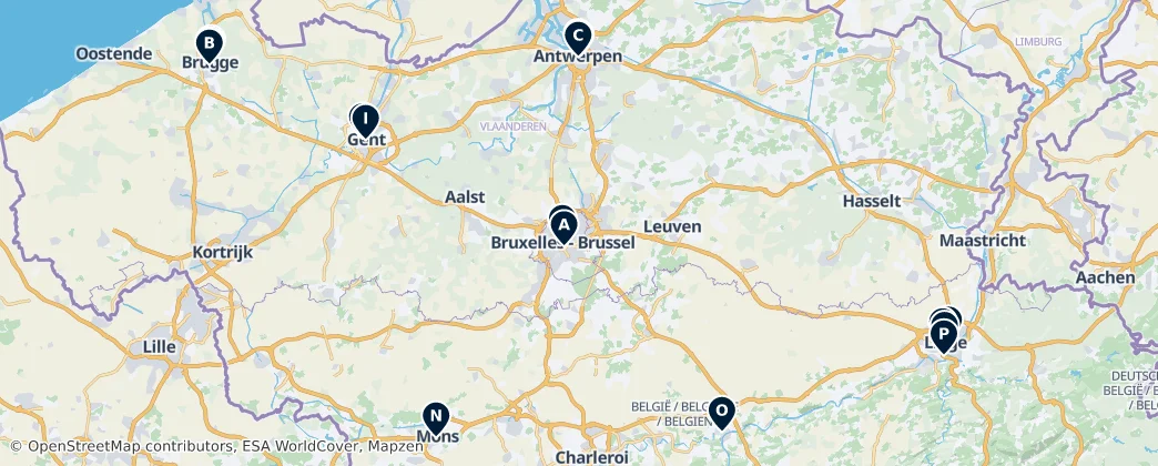 Map of Belgium