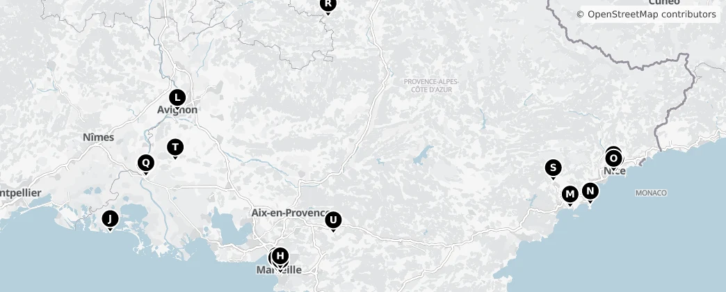 Map of Provence-Alpes-Côte d'Azur