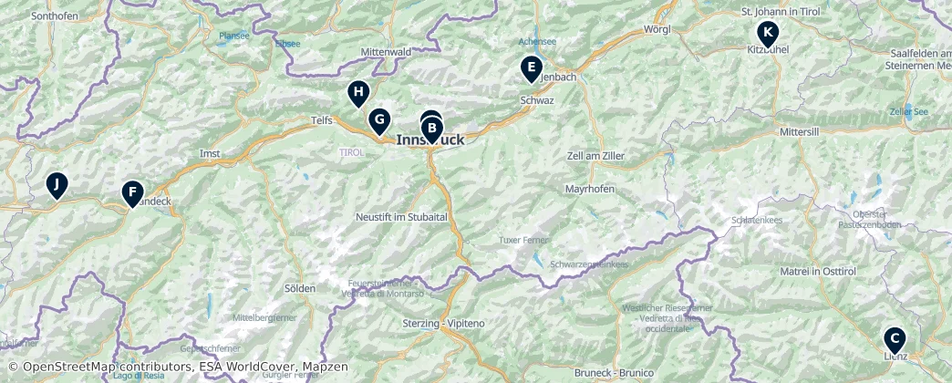 Map of Tyrol