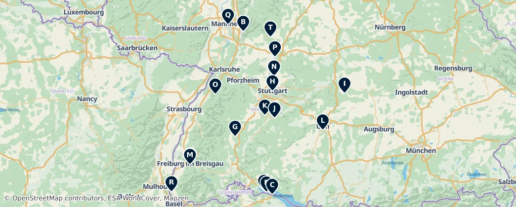 Map of Baden-Württemberg