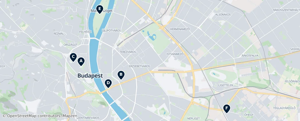 Map of Budapest