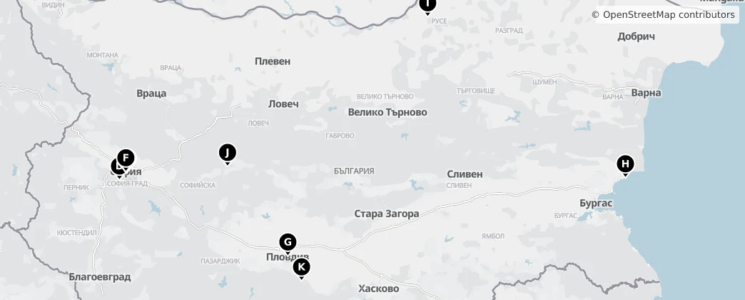 Map of Bulgaria