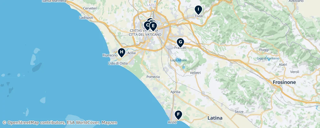 Map of Metropolitan City of Rome Capital
