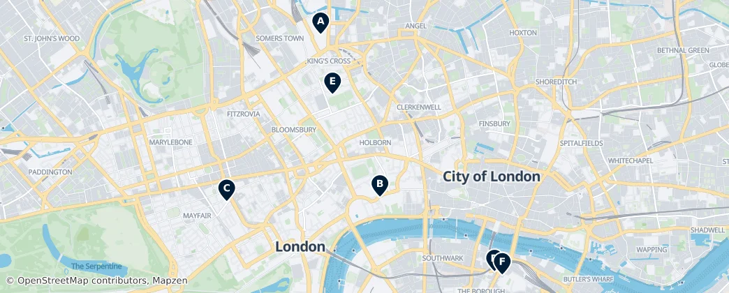 Map of City of London