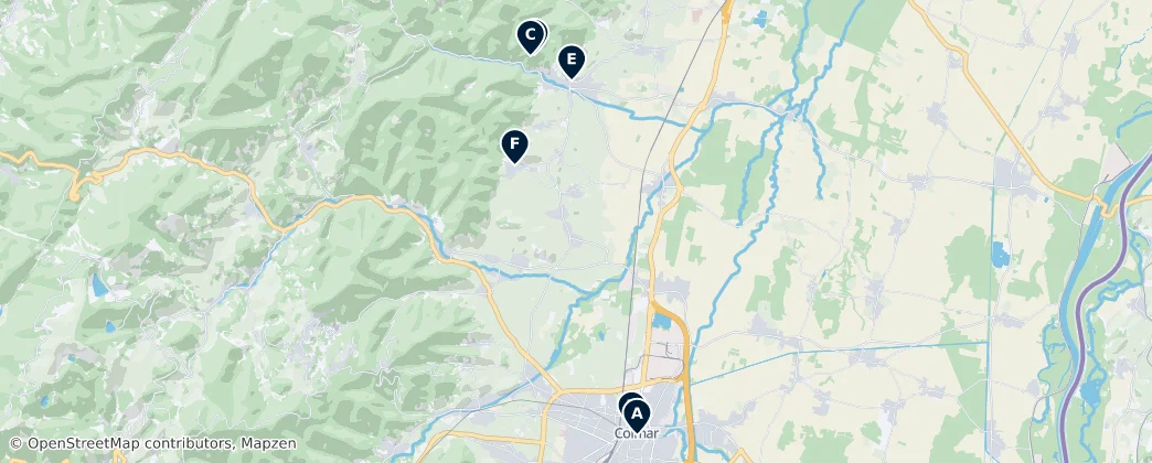 Map of Colmar-Ribeauvillé