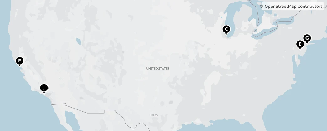 Map of United States of America