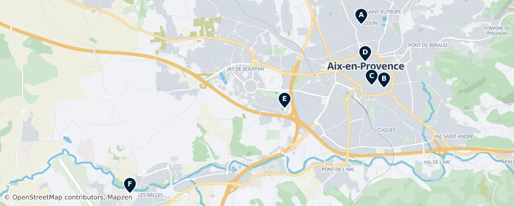 Map of Aix-en-Provence