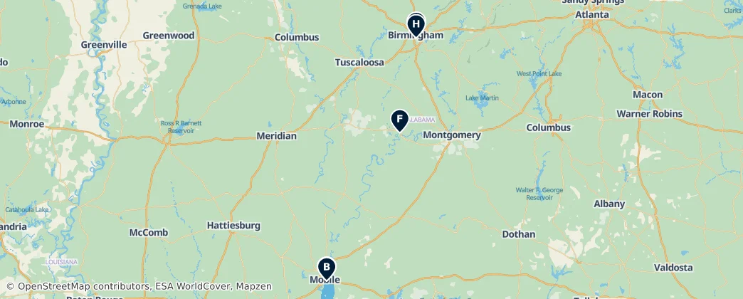 Map of Alabama