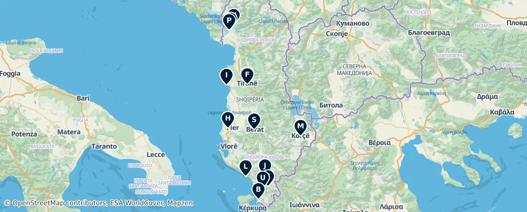 Map of Albánie