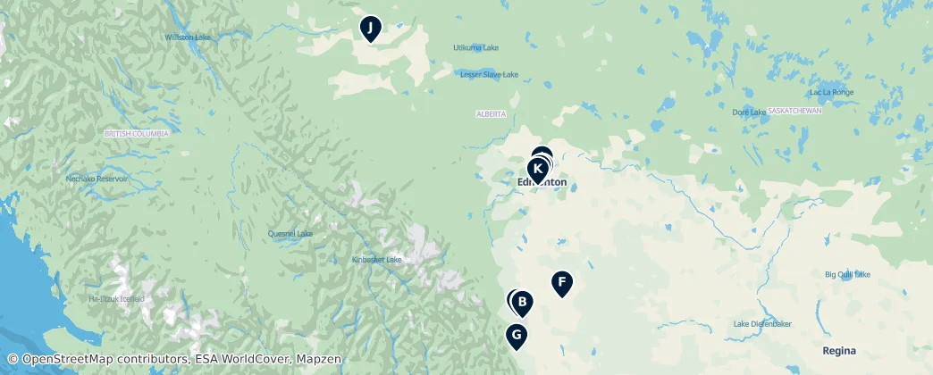 Map of Alberta