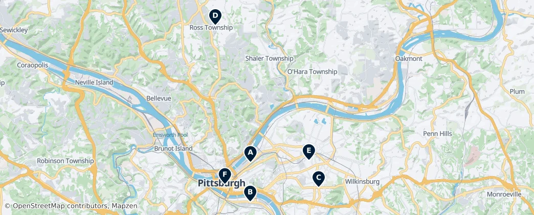 Map of Allegheny