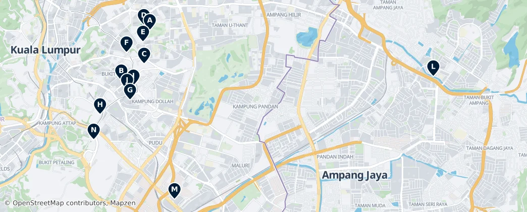 Map of Ampang Jaya Municipal Council