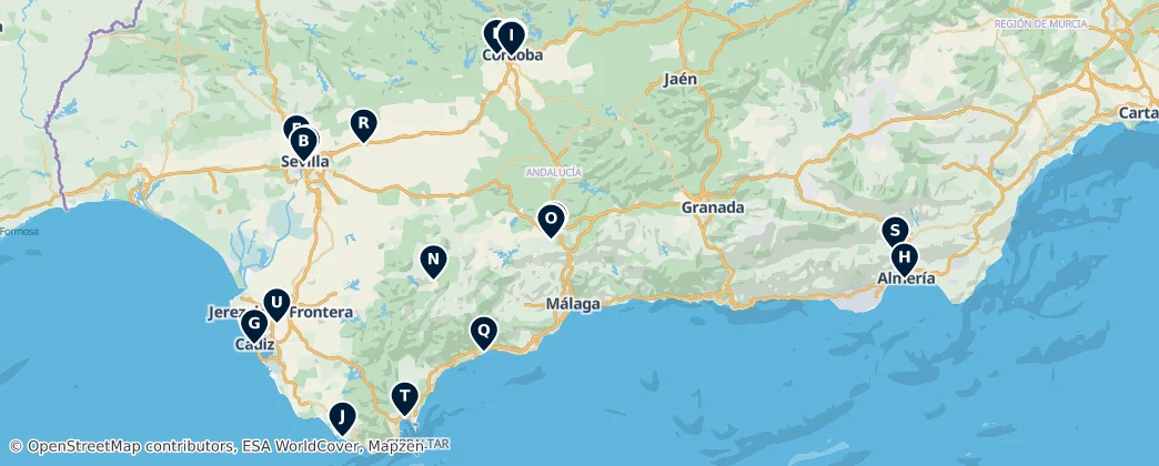 Map of Andalusie