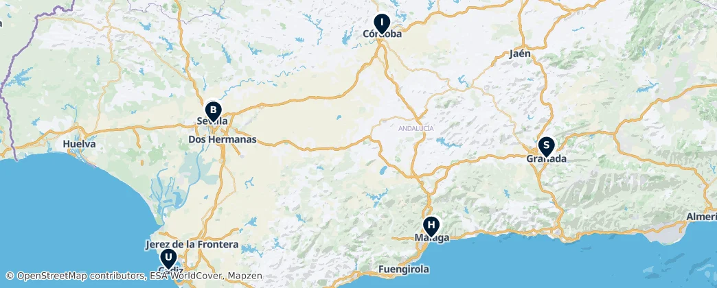 Map of Andalusie