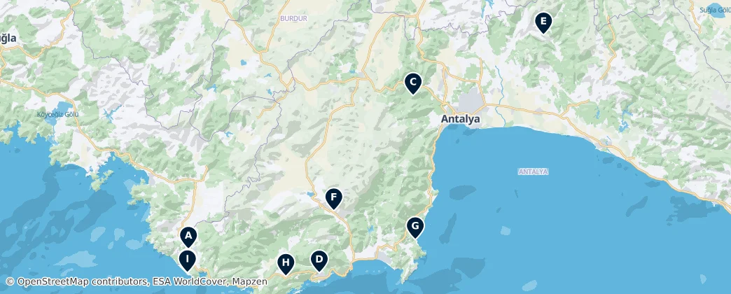 Map of Antalya