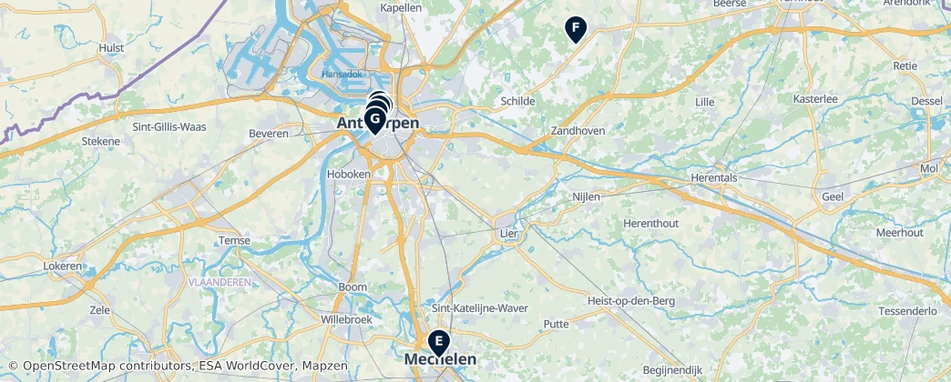 Map of Antverpy