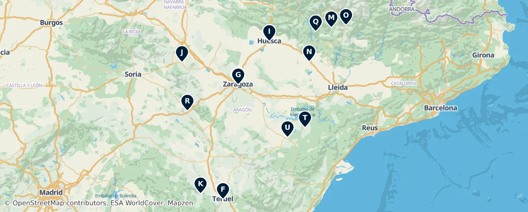 Map of Aragonie