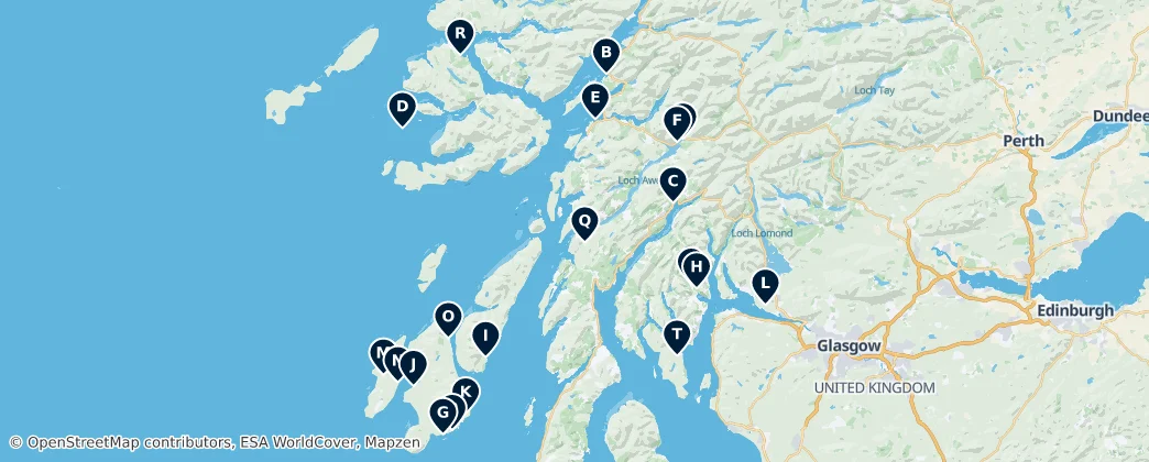 Map of Argyll a Bute